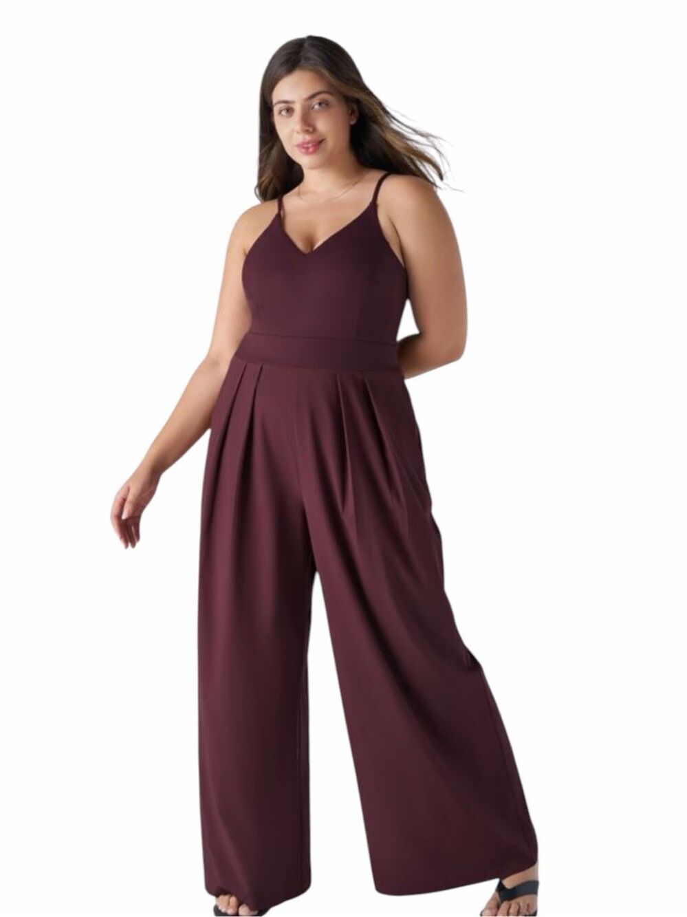HALARA Breezeful Backless Wide Leg Quick Dry Jumpsuit Burgundy Extra Large